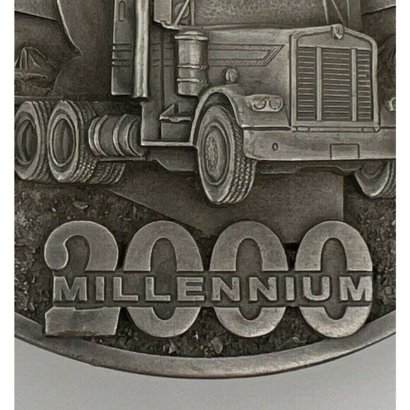 Vintage 2000 Hall Brake Supply Millennium Limited Edition Pewter Belt Buckle - Picture 3 of 8